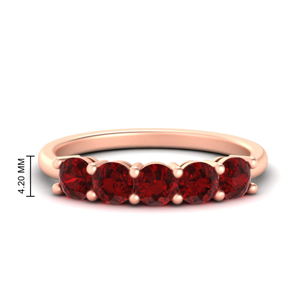 1.50-carat-round-5-stone-ruby-wedding-ring-in-rose-gold-FDENS141ROBGRUDR-1.50CT-NL-RG-HW