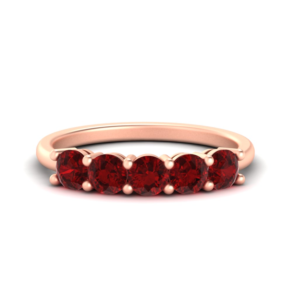 1.50-carat-round-5-stone-ruby-wedding-ring-in-rose-gold-FDENS141ROBGRUDR-1.50CT-NL-RG