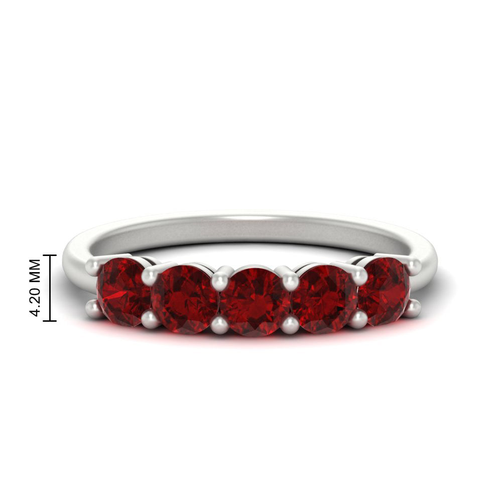 1.50-carat-round-5-stone-ruby-wedding-ring-in-white-gold-FDENS141ROBGRUDR-1.50CT-NL-WG-HW