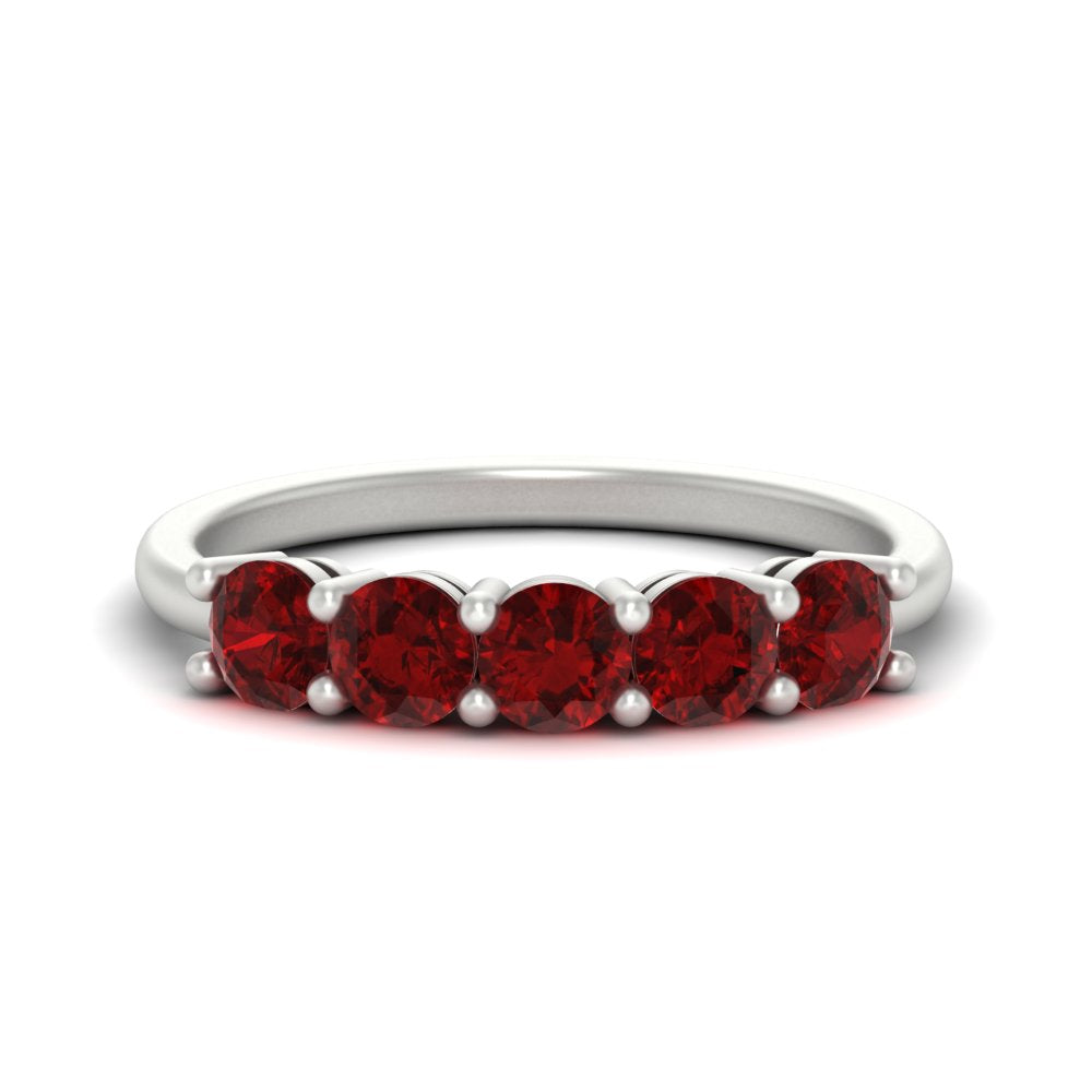 1.50-carat-round-5-stone-ruby-wedding-ring-in-white-gold-FDENS141ROBGRUDR-1.50CT-NL-WG