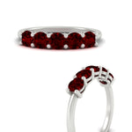 Load image into Gallery viewer, 1.50-carat-round-5-stone-ruby-wedding-ring-in-white-gold-FDENS141ROBGRUDRANGLE3-1.50CT-NL-WG
