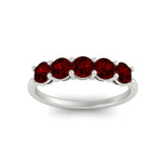 Load image into Gallery viewer, 1.50-carat-round-5-stone-ruby-wedding-ring-in-white-gold-FDENS141ROBGRUDRANGLE5-1.50CT-NL-WG
