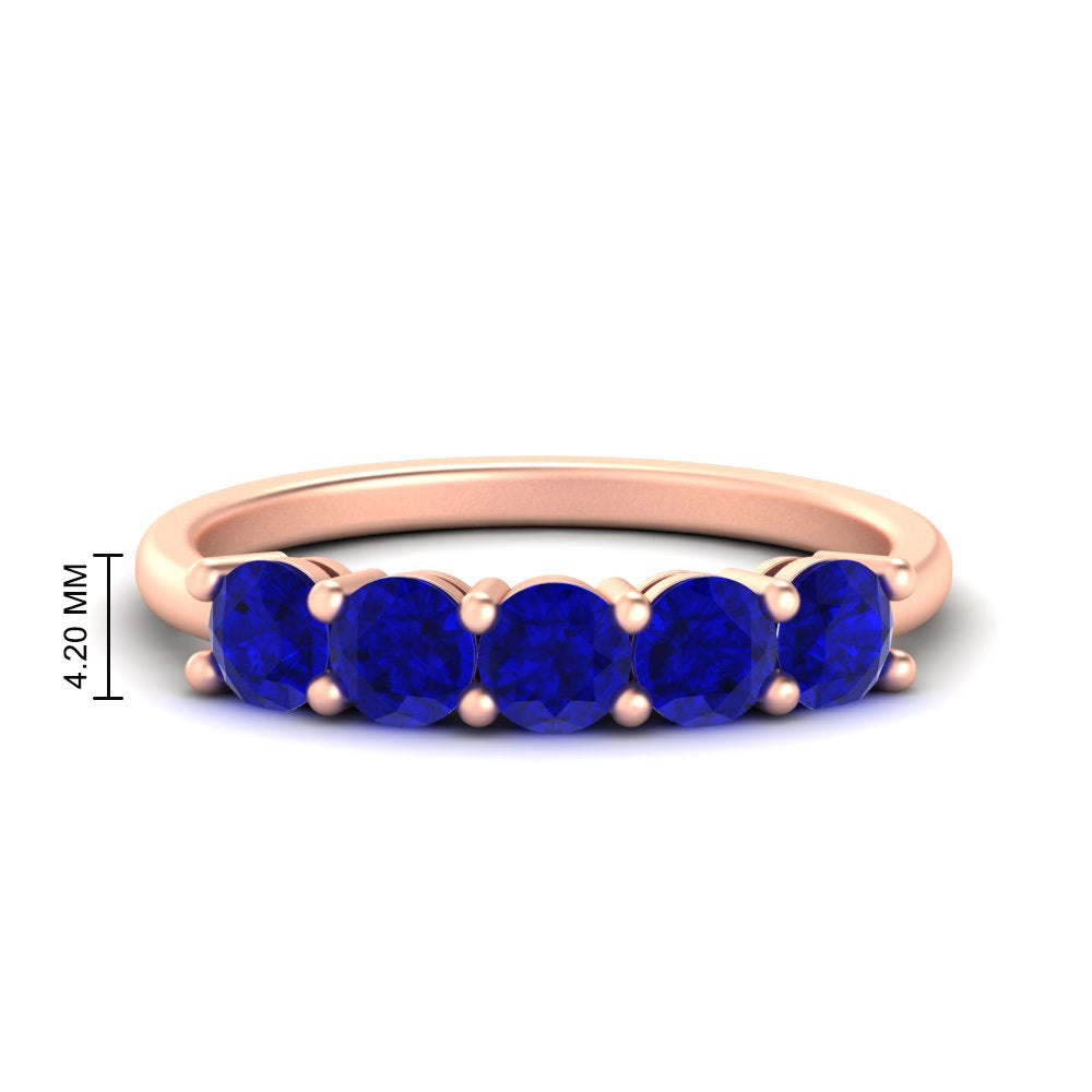 1.50-carat-round-5-stone-sapphire-wedding-ring-in-rose-gold-FDENS141ROBGSABL-1.50CT-NL-RG-HW