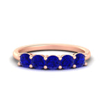 Load image into Gallery viewer, 1.50-carat-round-5-stone-sapphire-wedding-ring-in-rose-gold-FDENS141ROBGSABL-1.50CT-NL-RG

