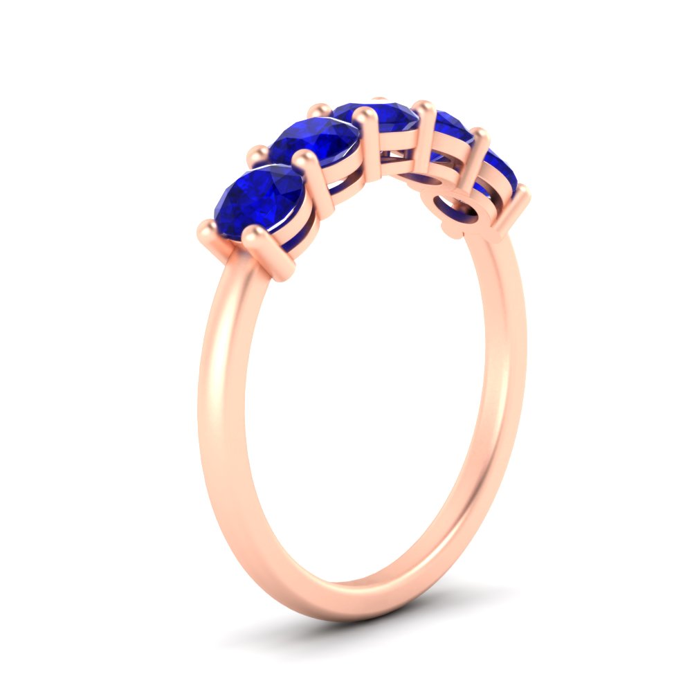 1.50-carat-round-5-stone-sapphire-wedding-ring-in-rose-gold-FDENS141ROBGSABLANGLE2-1.50CT-NL-RG