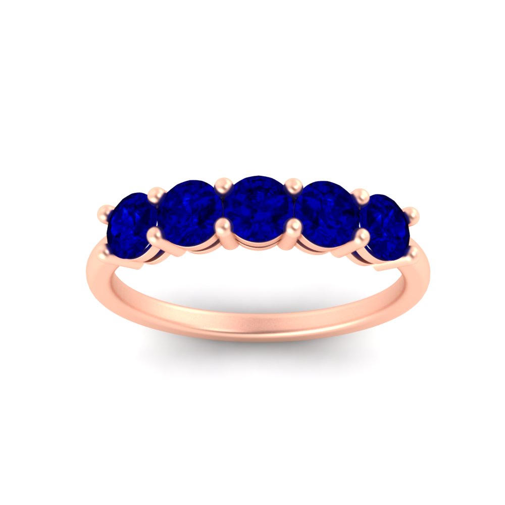 1.50-carat-round-5-stone-sapphire-wedding-ring-in-rose-gold-FDENS141ROBGSABLANGLE5-1.50CT-NL-RG