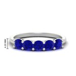Load image into Gallery viewer, 1.50-carat-round-5-stone-sapphire-wedding-ring-in-white-gold-FDENS141ROBGSABL-1.50CT-NL-WG-HW
