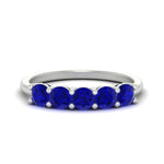 Load image into Gallery viewer, 1.50-carat-round-5-stone-sapphire-wedding-ring-in-white-gold-FDENS141ROBGSABL-1.50CT-NL-WG
