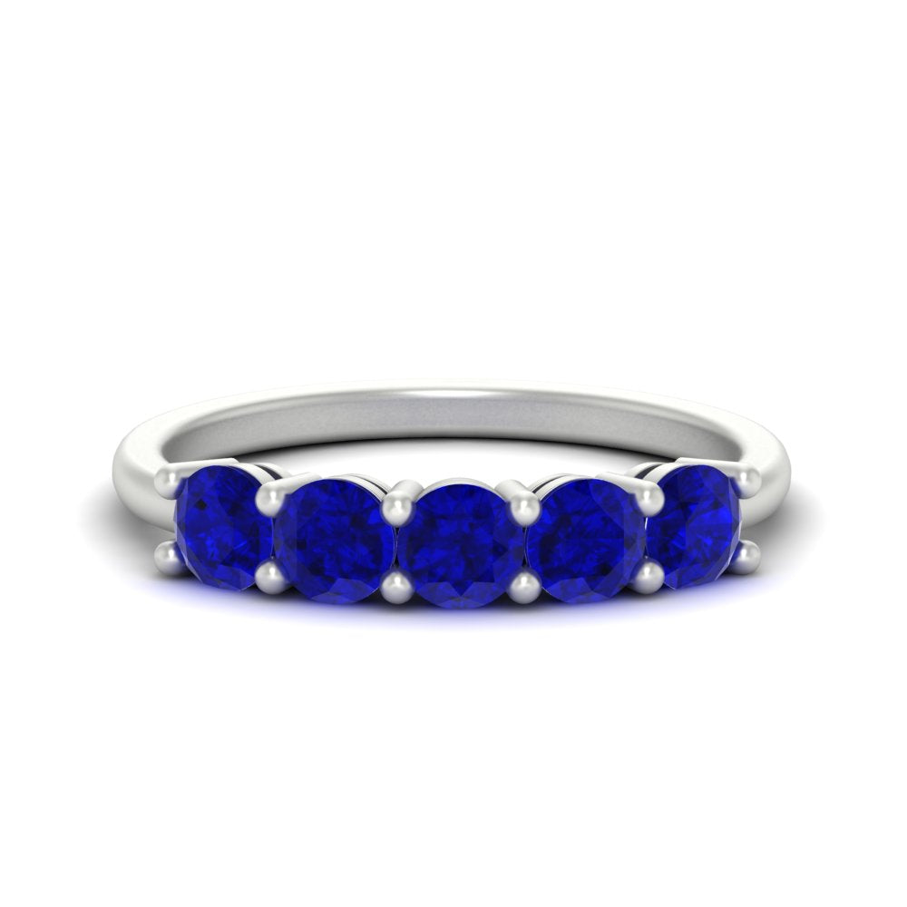 1.50-carat-round-5-stone-sapphire-wedding-ring-in-white-gold-FDENS141ROBGSABL-1.50CT-NL-WG