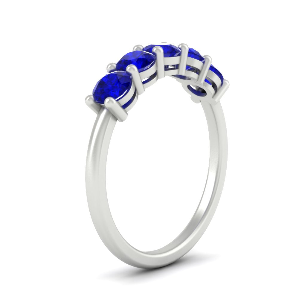 1.50-carat-round-5-stone-sapphire-wedding-ring-in-white-gold-FDENS141ROBGSABLANGLE2-1.50CT-NL-WG
