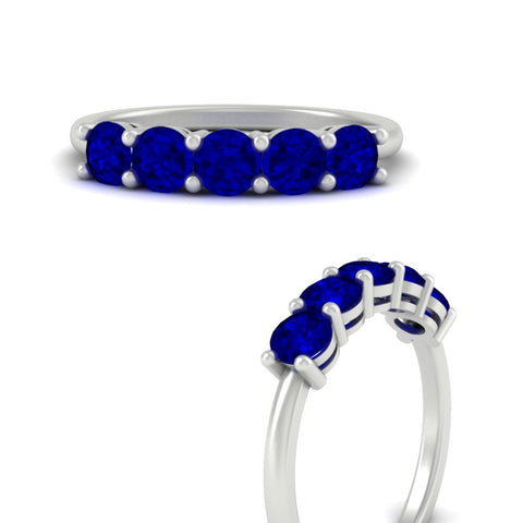 1.50-carat-round-5-stone-sapphire-wedding-ring-in-white-gold-FDENS141ROBGSABLANGLE3-1.50CT-NL-WG