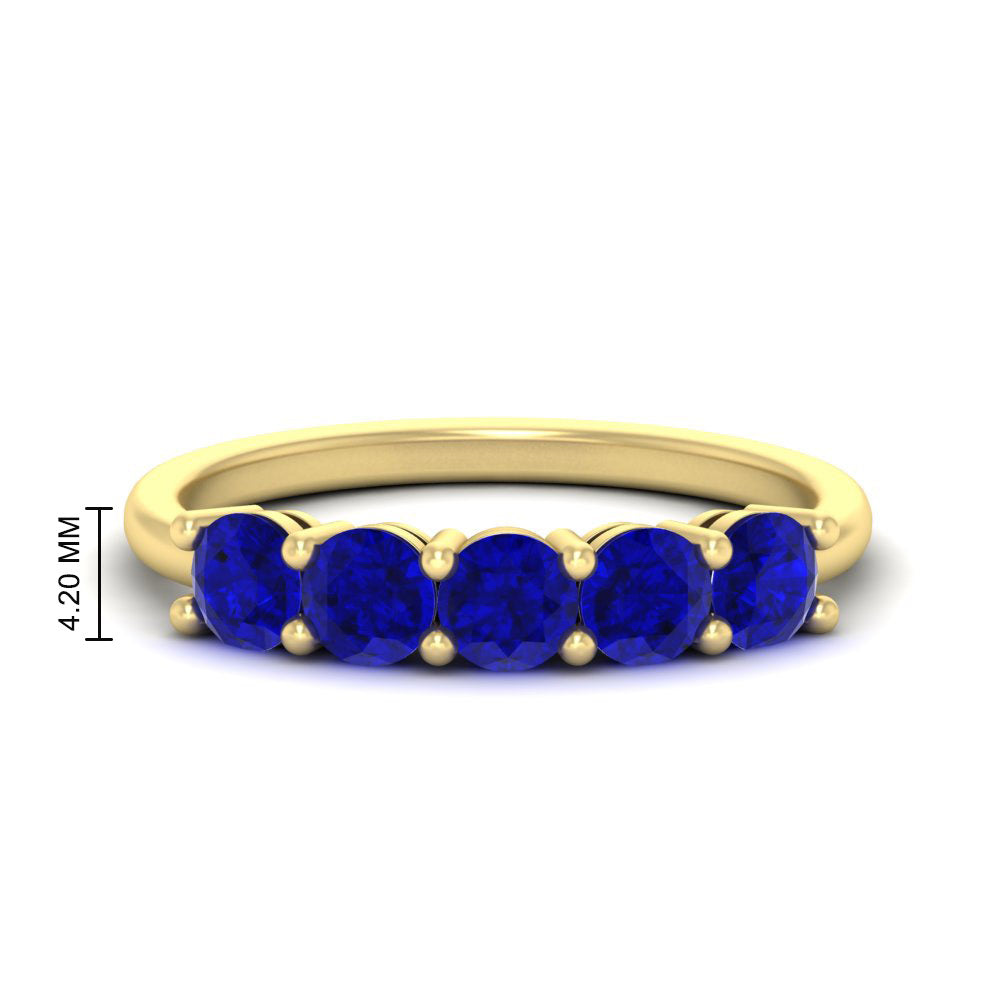 1.50-carat-round-5-stone-sapphire-wedding-ring-in-yellow-gold-FDENS141ROBGSABL-1.50CT-NL-YG-HW