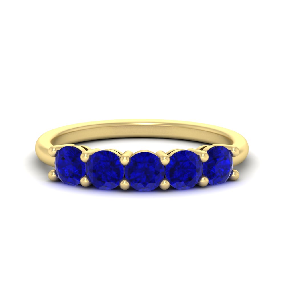 1.50-carat-round-5-stone-sapphire-wedding-ring-in-yellow-gold-FDENS141ROBGSABL-1.50CT-NL-YG