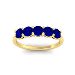 Load image into Gallery viewer, 1.50-carat-round-5-stone-sapphire-wedding-ring-in-yellow-gold-FDENS141ROBGSABLANGLE5-1.50CT-NL-YG
