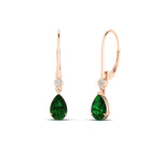 Load image into Gallery viewer, 1.50-carat-round-and-pear-emerald-lever-back-earrings-in-rose-gold-FD-EAR11124GEMGR-1.54CT-NL-RG.jpg