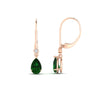 Load image into Gallery viewer, 1.50-carat-round-and-pear-emerald-lever-back-earrings-in-rose-gold-FD-EAR11124GEMGR-1.54CT-NL-RG.jpg