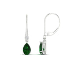 Load image into Gallery viewer, 1.50-carat-round-and-pear-emerald-lever-back-earrings-in-white-gold-FD-EAR11124GEMGR-1.54CT-NL-WG.jpg