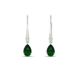 Load image into Gallery viewer, 1.50-carat-round-and-pear-emerald-lever-back-earrings-in-white-gold-FD-EAR11124GEMGR-1.54CT-NL-WG.jpg