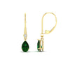 Load image into Gallery viewer, 1.50-carat-round-and-pear-emerald-lever-back-earrings-in-yellow-gold-FD-EAR11124GEMGR-1.54CT-NL-YG.jpg