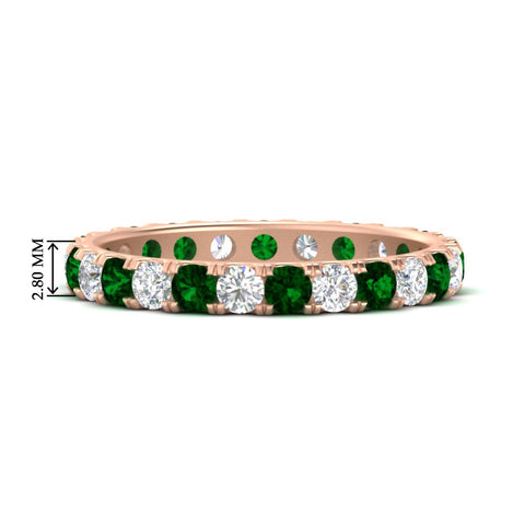 1.50-carat-round-diamond-eternity-band-with-emerald-for-women-in-rose-gold-FDEWB8371GEMGR-1.50CT-NL-RG-HW