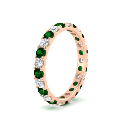 1.50-carat-round-diamond-eternity-band-with-emerald-for-women-in-rose-gold-FDEWB8371GEMGRANGLE2-1.50CT-NL-RG