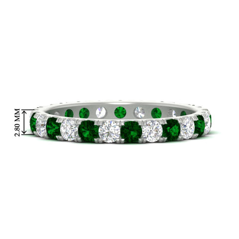 1.50-carat-round-diamond-eternity-band-with-emerald-for-women-in-white-gold-FDEWB8371GEMGR-1.50CT-NL-WG-HW