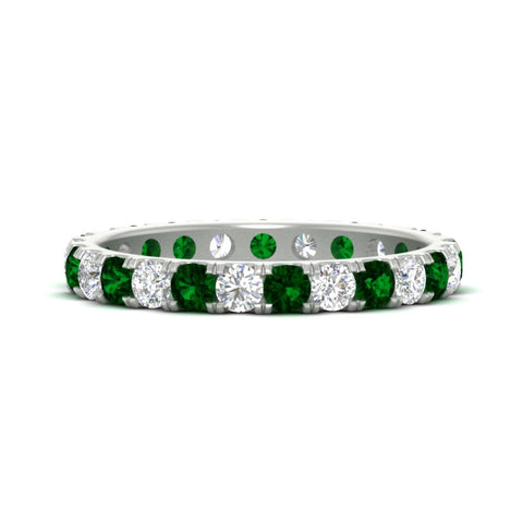 1.50-carat-round-diamond-eternity-band-with-emerald-for-women-in-white-gold-FDEWB8371GEMGR-1.50CT-NL-WG