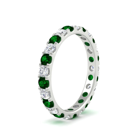 1.50-carat-round-diamond-eternity-band-with-emerald-for-women-in-white-gold-FDEWB8371GEMGRANGLE2-1.50CT-NL-WG