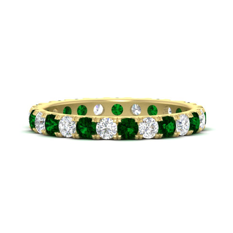1.50-carat-round-diamond-eternity-band-with-emerald-for-women-in-yellow-gold-FDEWB8371GEMGR-1.50CT-NL-YG