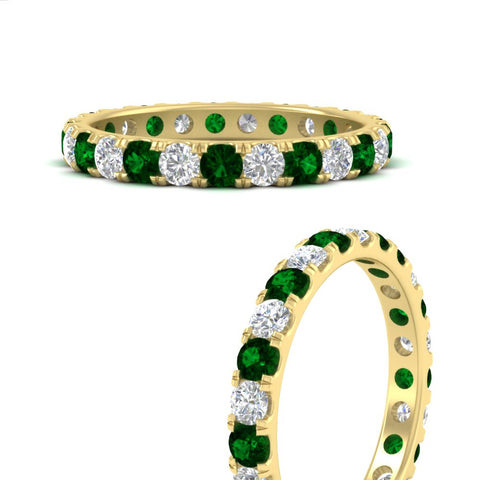 1.50-carat-round-diamond-eternity-band-with-emerald-for-women-in-yellow-gold-FDEWB8371GEMGRANGLE3-1.50CT-NL-YG