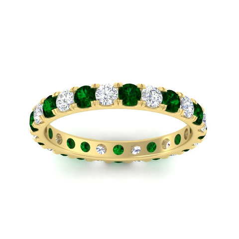 1.50-carat-round-diamond-eternity-band-with-emerald-for-women-in-yellow-gold-FDEWB8371GEMGRANGLE5-1.50CT-NL-YG
