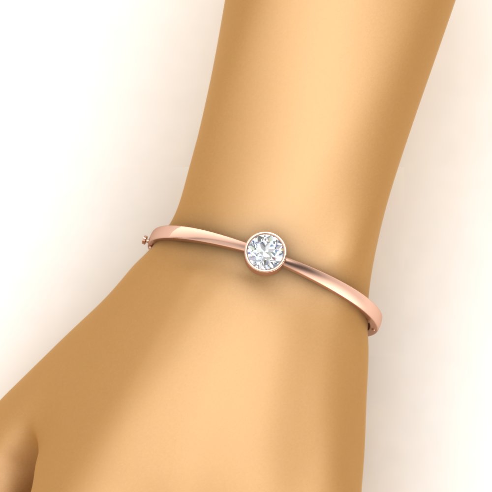 Classic Solitaire Bangle Bracelet