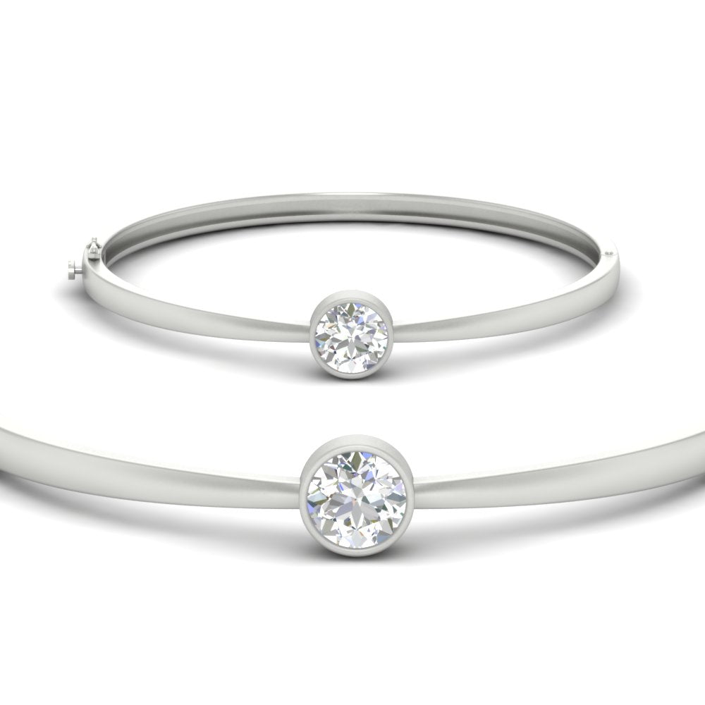 Classic Solitaire Bangle Bracelet