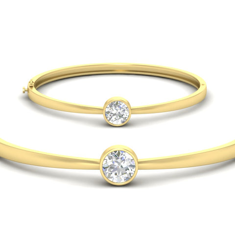 Classic Solitaire Bangle Bracelet