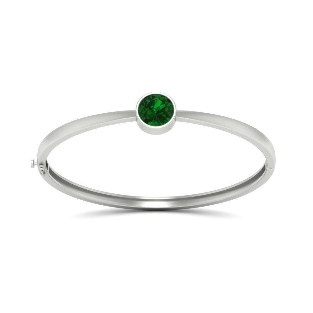 Classic Solitaire Bangle Bracelet