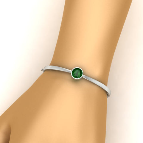 Classic Solitaire Bangle Bracelet