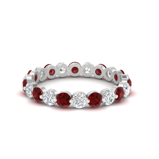 1.50 Ct Round Cut Diamond Single Prong Eternity Ring