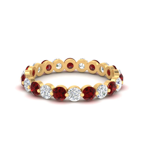 1.50 Ct Round Cut Diamond Single Prong Eternity Ring