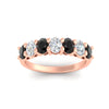 Load image into Gallery viewer, 1.50-carat-seven-stone-oval-black-diamond-anniversary-band-in-rose-gold-fdwb8008ovblackangle5-1.50ct-nl-rg