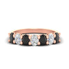 Load image into Gallery viewer, 1.50-carat-seven-stone-oval-black-diamond-anniversary-band-in-rose-gold-fdwb8008ovblacksleep-1.50ct-nl-rg