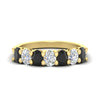 Load image into Gallery viewer, 1.50-carat-seven-stone-oval-black-diamond-anniversary-band-in-yellow-gold-fdwb8008ovblacksleep-1.50ct-nl-yg