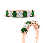 Load image into Gallery viewer, 1.50-carat-seven-stone-oval-emerald-anniversary-band-in-rose-gold-fdwb8008ovgemgrangle3-1.50ct-nl-rg