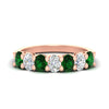 Load image into Gallery viewer, 1.50-carat-seven-stone-oval-emerald-anniversary-band-in-rose-gold-fdwb8008ovgemgrsleep-1.50ct-nl-rg