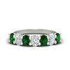 Load image into Gallery viewer, 1.50-carat-seven-stone-oval-emerald-anniversary-band-in-white-gold-fdwb8008ovgemgrsleep-1.50ct-nl-wg