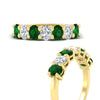 Load image into Gallery viewer, 1.50-carat-seven-stone-oval-emerald-anniversary-band-in-yellow-gold-fdwb8008ovgemgrangle3-1.50ct-nl-yg