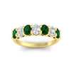 Load image into Gallery viewer, 1.50-carat-seven-stone-oval-emerald-anniversary-band-in-yellow-gold-fdwb8008ovgemgrangle5-1.50ct-nl-yg