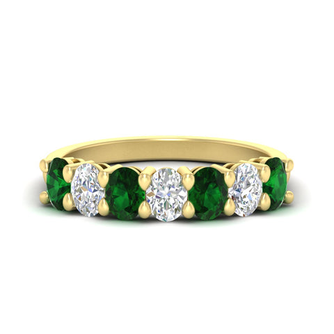 1.50-carat-seven-stone-oval-emerald-anniversary-band-in-yellow-gold-fdwb8008ovgemgrsleep-1.50ct-nl-yg