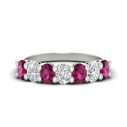 1.50-carat-seven-stone-oval-pink-sapphire-anniversary-band-in-white-gold-fdwb8008ovgsadrpisleep-1.50ct-nl-wg