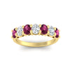 Load image into Gallery viewer, 1.50-carat-seven-stone-oval-pink-sapphire-anniversary-band-in-yellow-gold-fdwb8008ovgsadrpiangle5-1.50ct-nl-yg
