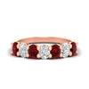 Load image into Gallery viewer, 1.50-carat-seven-stone-oval-ruby-anniversary-band-in-rose-gold-fdwb8008ovgrudrsleep-1.50ct-nl-rg
